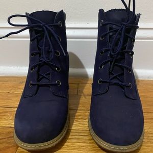 Timberland Navy Boots with Heels